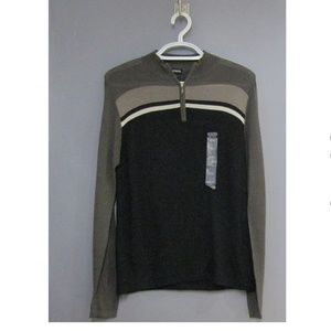 NEW Reunion Men's Black & Gray 1/4 Zip Sweater
